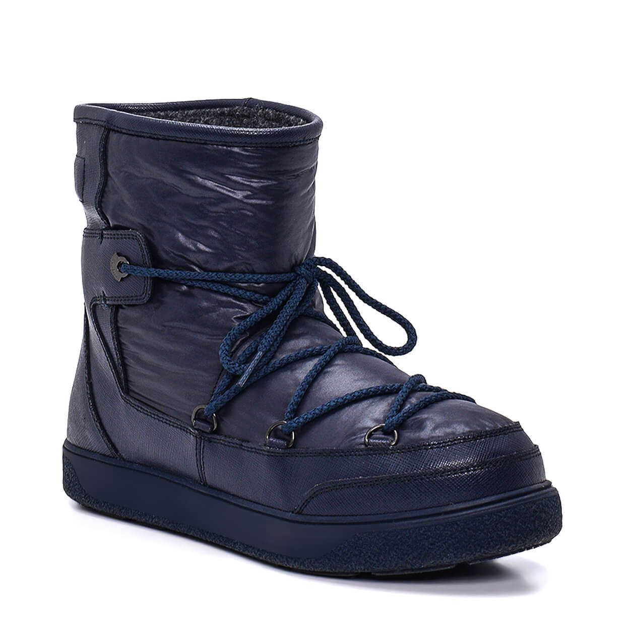 Moncler - Navy Nylon & Leather Lace Up Stephanie Snow Boots/41